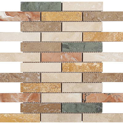 2.5x10 All Mix Brick Mosaic Polished