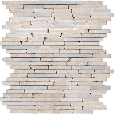 1xRandom Brick Mosaic Beige Tumbled / Polished