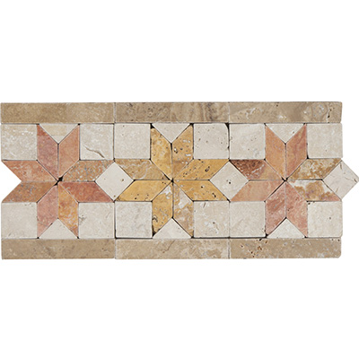 15x33.2 Rustic Star Yellow Border Tumbled