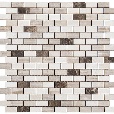 1.5x3.2 Dark Blend Brick Mozaik Karışık Yüzey