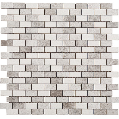 1.5x3.2 Silver Blend Brick Mozaik Karışık Yüz
