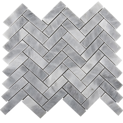 2.3x10 Smoke Grey Herringbone Mosaic Polished