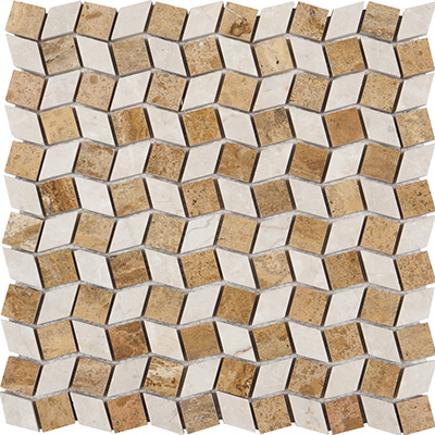 2x2 Diamond Plus Mosaic Honed